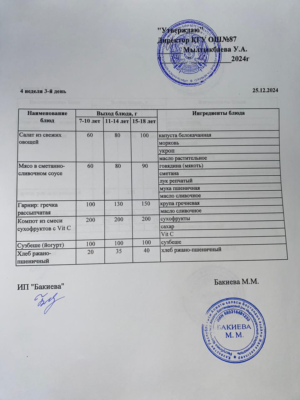 Ас мәзірі 25.12.2024